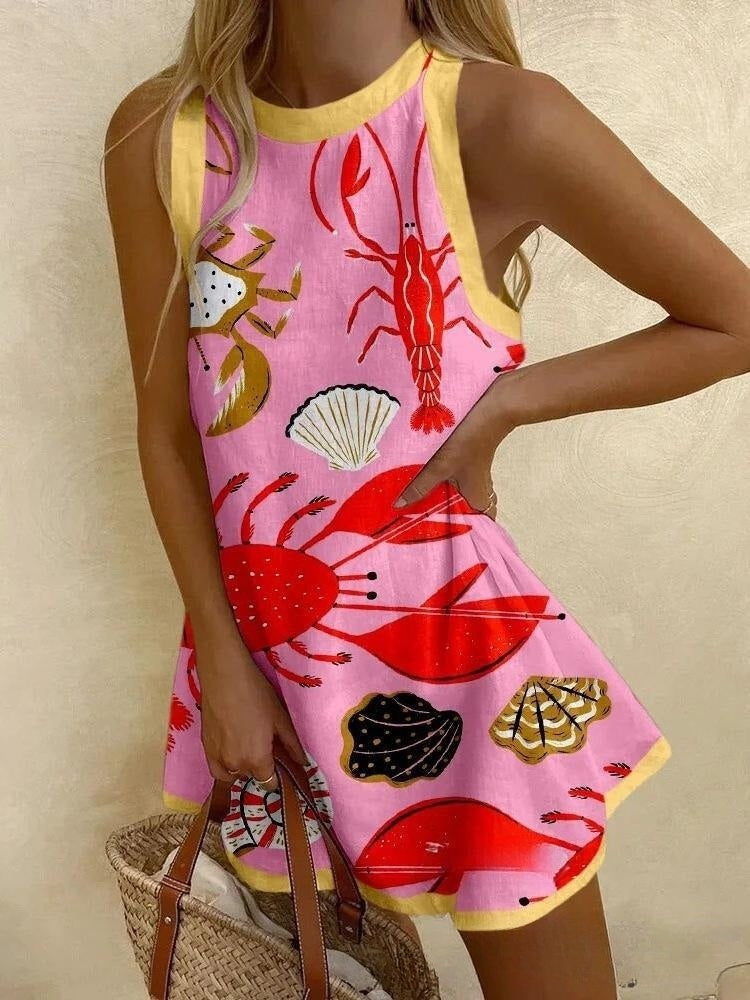 Loose Sleeveless Mid-length Dress
