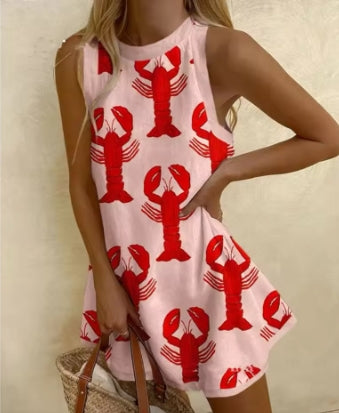 Loose Sleeveless Mid-length Dress