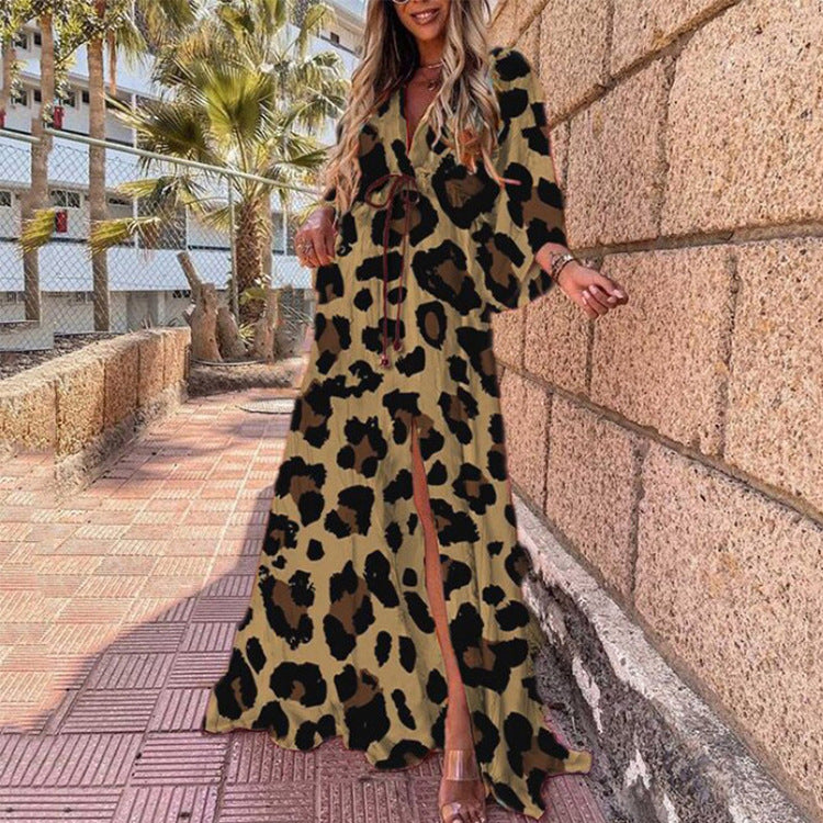 Loose Lace-up Swing Dress
