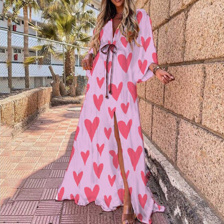 Loose Lace-up Swing Dress