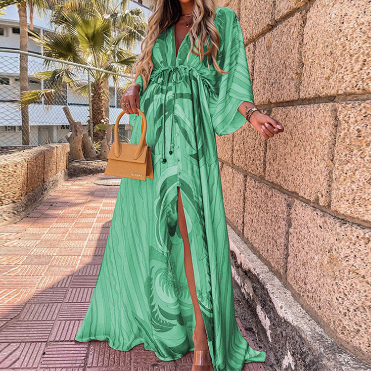 Loose Lace-up Swing Dress